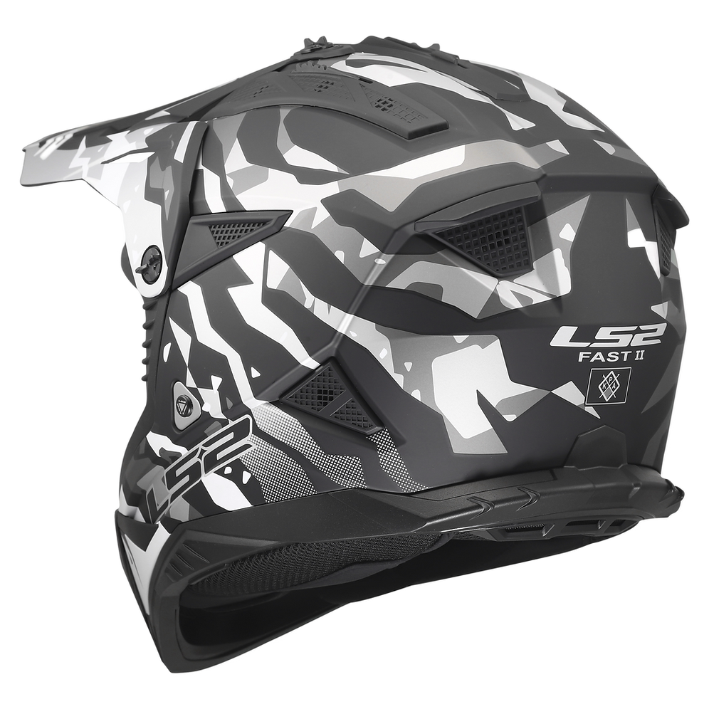 LS2 Gate II Electra Full Face MX Motorcyle Helmet Matte Black Gray