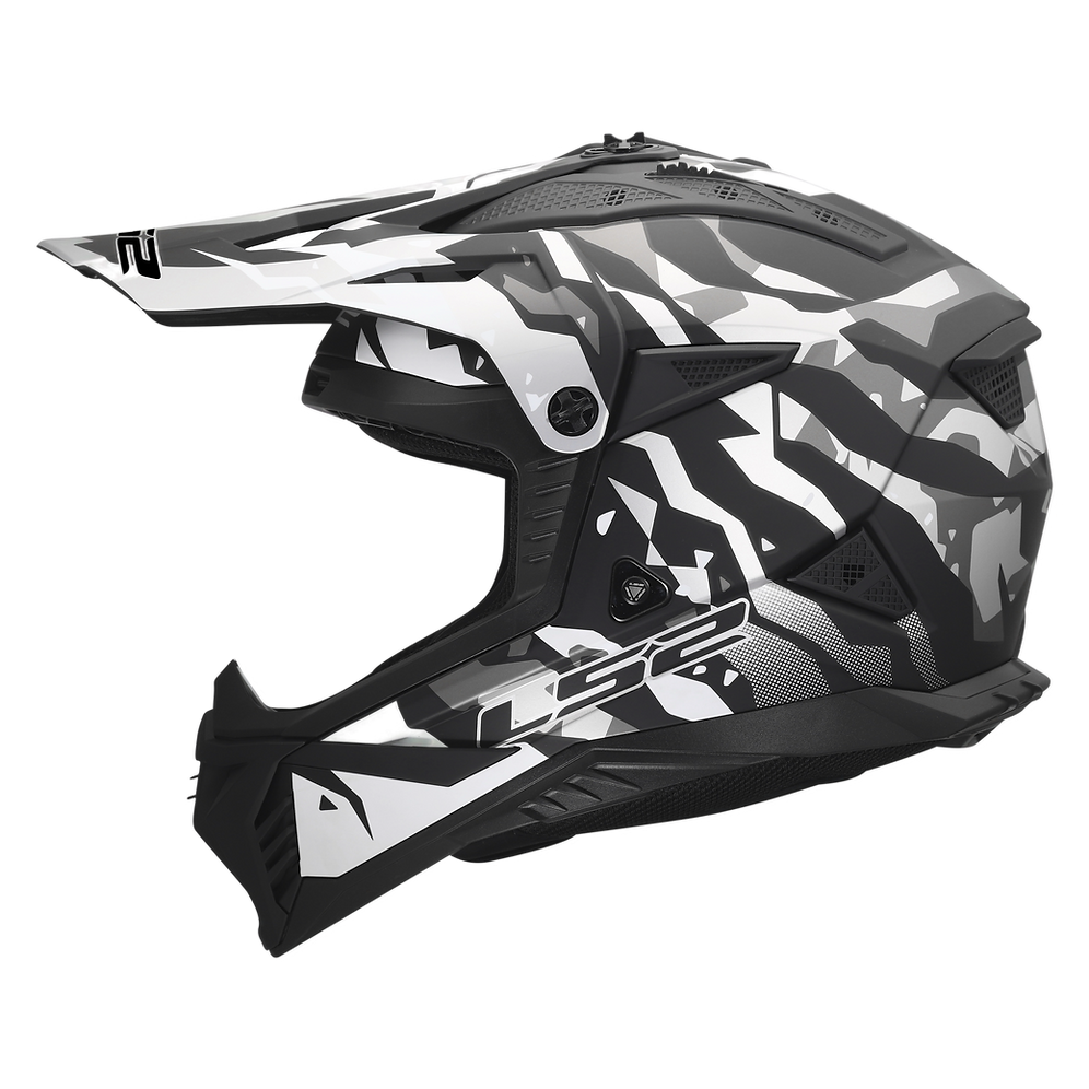 LS2 Gate II Electra Full Face MX Motorcyle Helmet Matte Black Gray