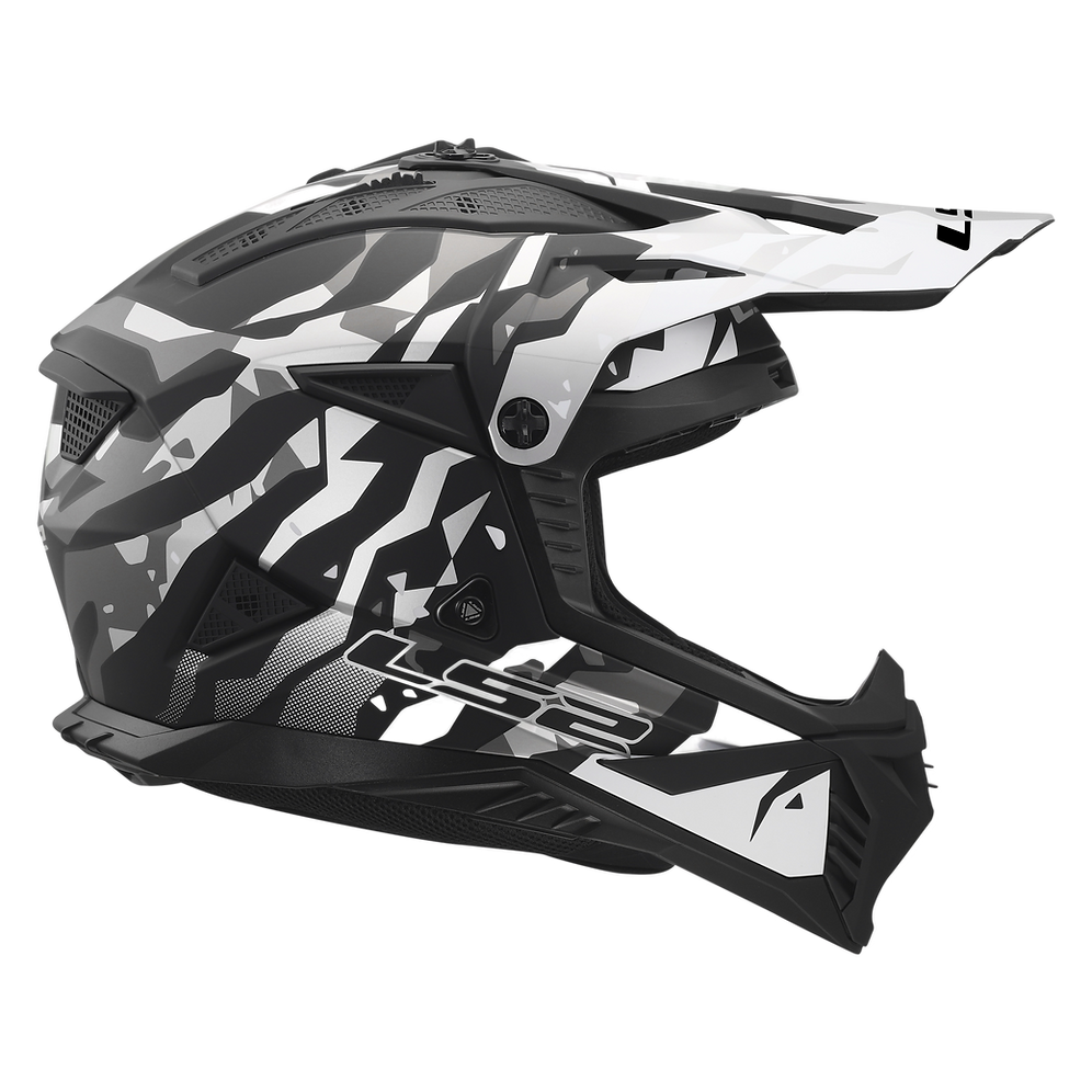 LS2 Gate II Electra Full Face MX Motorcyle Helmet Matte Black Gray