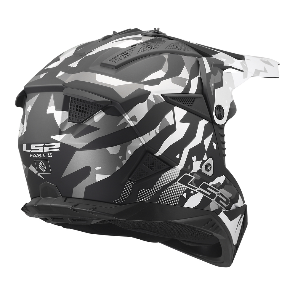 LS2 Gate II Electra Full Face MX Motorcyle Helmet Matte Black Gray