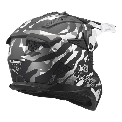 LS2 Gate II Electra Full Face MX Motorcyle Helmet Matte Black Gray