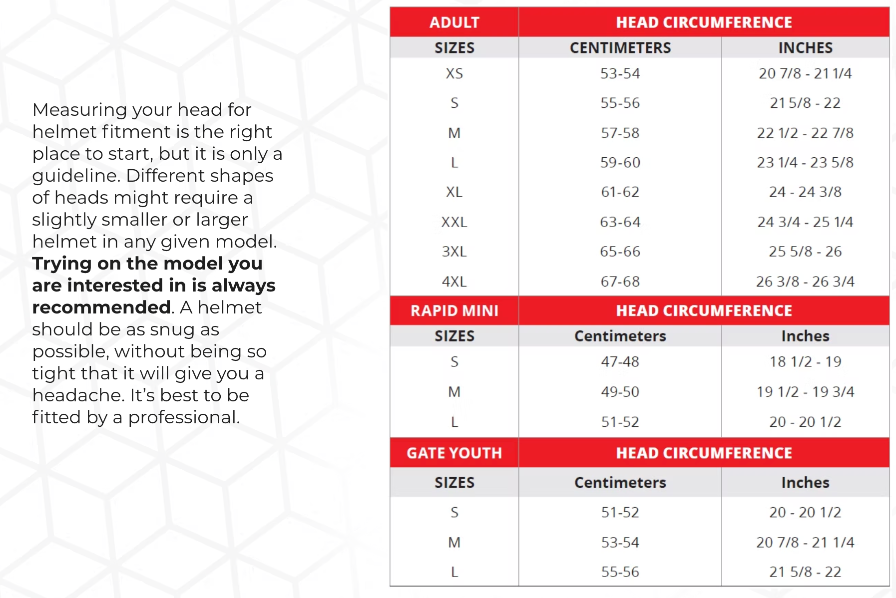 LS2 Helmet Size Chart