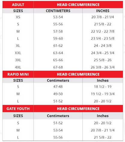 LS2 Helmet Size Chart