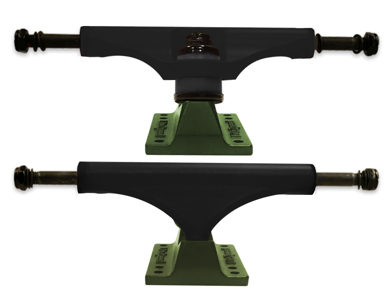 Litezpeed Black / Color Base Skateboard Trucks - 5.25" Hanger / 8.0" Axle Green