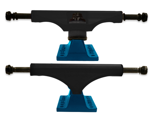 Litezpeed Black / Color Base Skateboard Trucks - 5.25" Hanger / 8.0" Axle Cyan