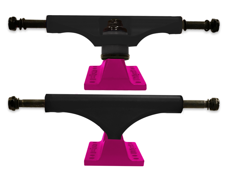 Litezpeed Black / Color Base Skateboard Trucks - 5.25" Hanger / 8.0" Axle PInk