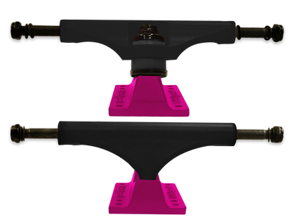 Litezpeed Black / Color Base Skateboard Trucks - 5.25" Hanger / 8.0" Axle PInk