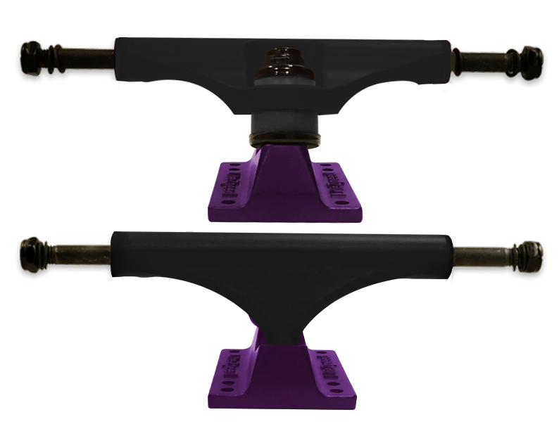 Litezpeed Black / Color Base Skateboard Trucks - 5.25" Hanger / 8.0" Axle Purple