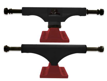 Litezpeed Black / Color Base Skateboard Trucks - 5.25" Hanger / 8.0" Axle Red
