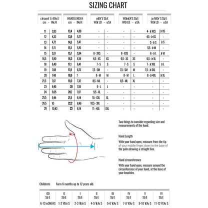 Level Gloves Mittens Size Chart