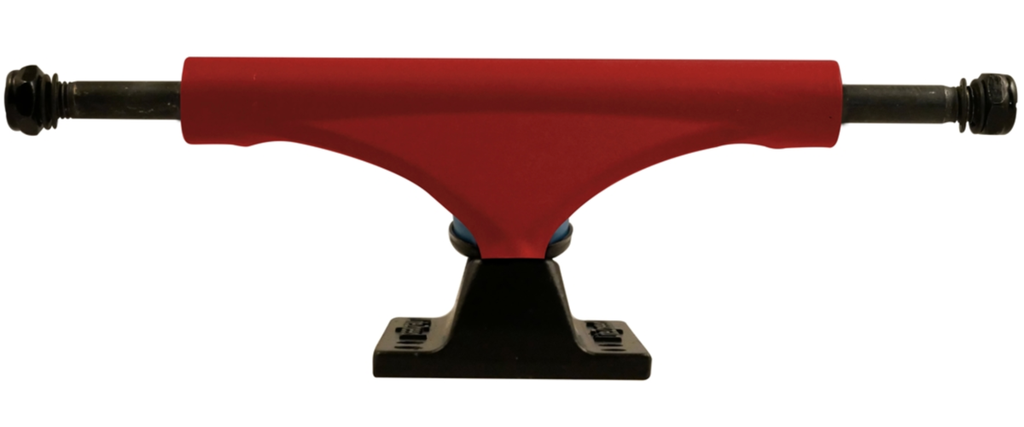 Litezpeed Color / Black Base Skateboard Trucks - 5.25" Hanger / 8.0" Axle Red/Black