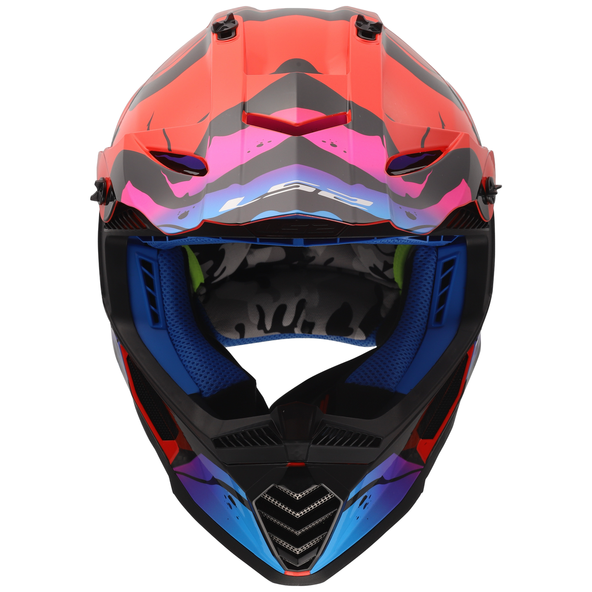 LS2 Youth Gate Wash Full Face MX Motorcycle Helmet Gloss Red/Blue/Purple