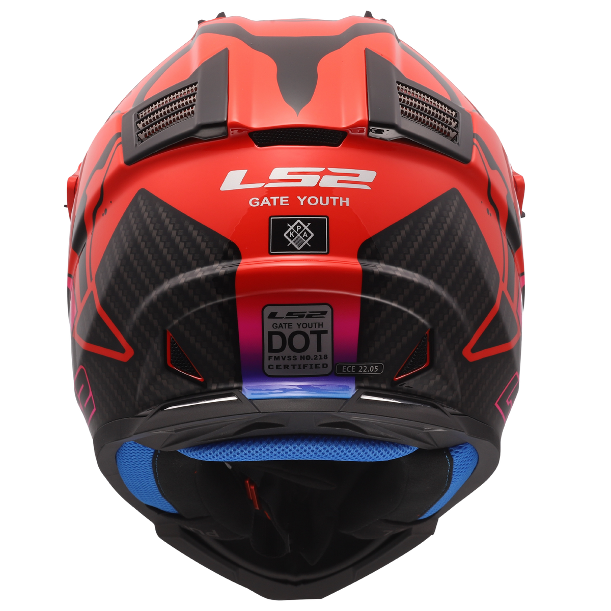 LS2 Youth Gate Wash Full Face MX Motorcycle Helmet Gloss Red/Blue/Purple