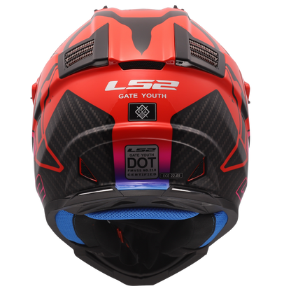 LS2 Youth Gate Wash Full Face MX Motorcycle Helmet Gloss Red/Blue/Purple