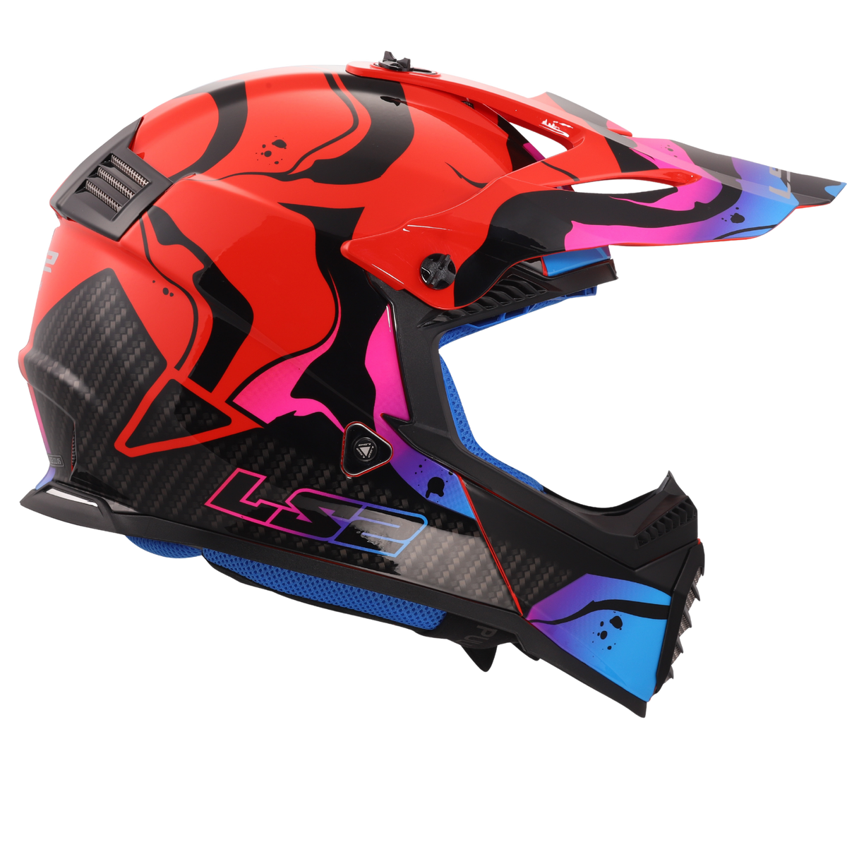 LS2 Youth Gate Wash Full Face MX Motorcycle Helmet Gloss Red/Blue/Purple