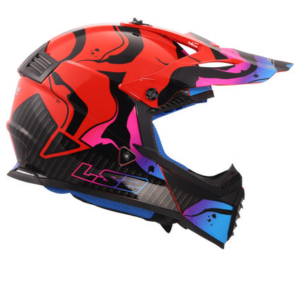 LS2 Youth Gate Wash Full Face MX Motorcycle Helmet Gloss Red/Blue/Purple