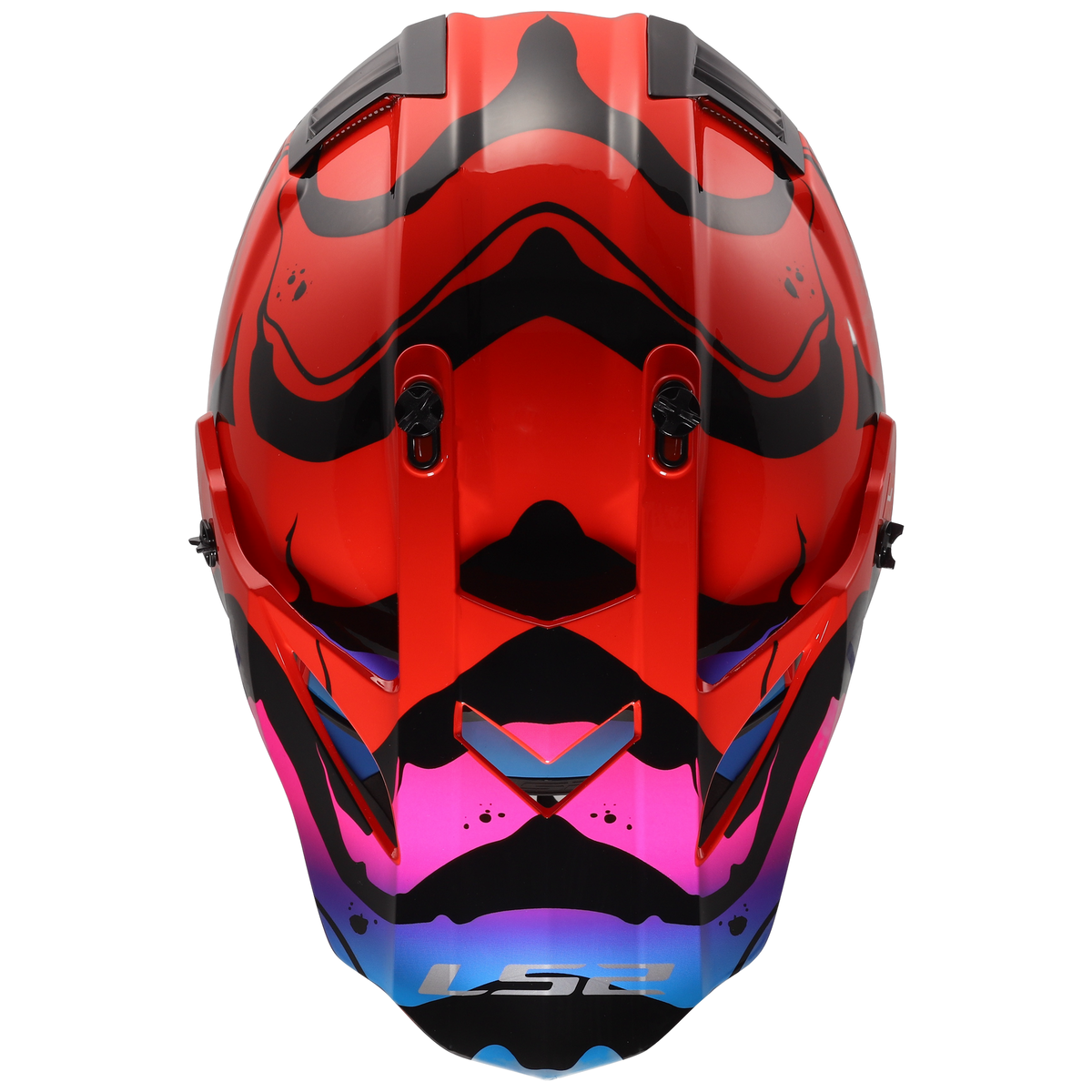 LS2 Youth Gate Wash Full Face MX Motorcycle Helmet Gloss Red/Blue/Purple