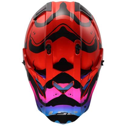 LS2 Youth Gate Wash Full Face MX Motorcycle Helmet Gloss Red/Blue/Purple