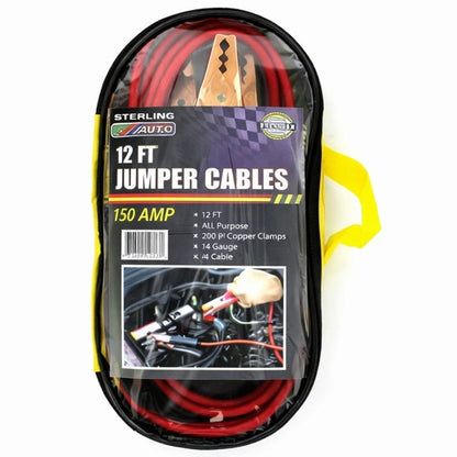12-Foot Battery Booster Cables, 150Amp, 18AWG