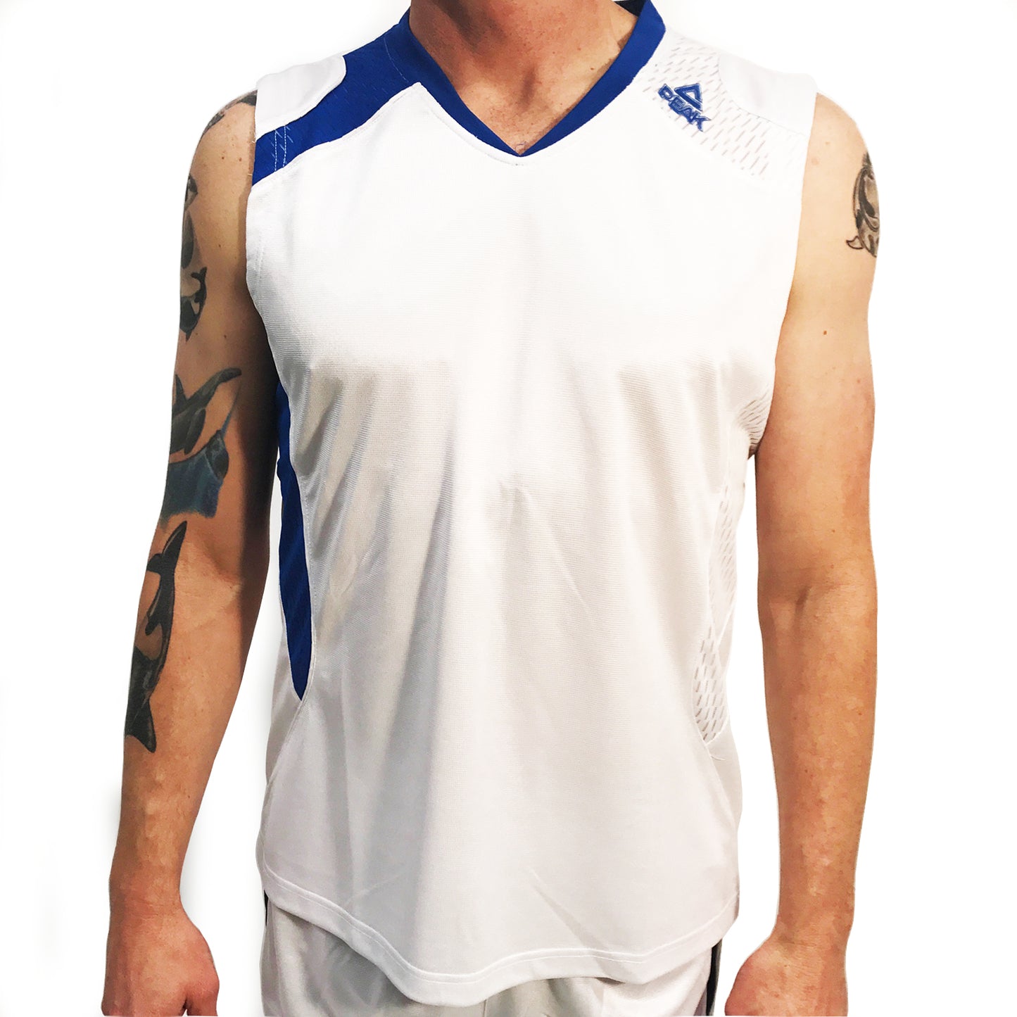 Peak Men's Match Basketball Jersey White Blue