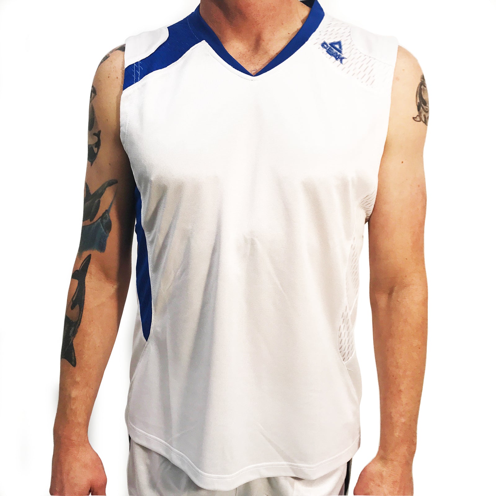 Peak Men's Match Basketball Jersey White Blue