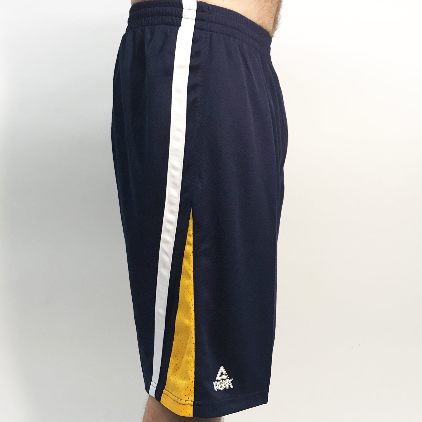 Peak Men's Battier Bat Match Basketball Shorts Navy Yellow