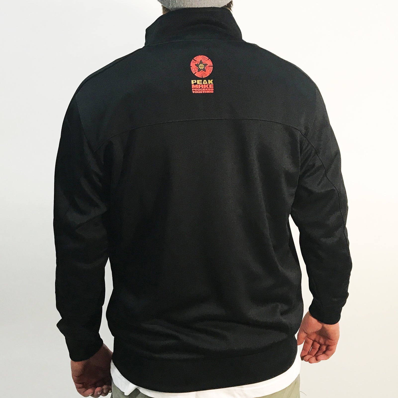 Peak Men's Full Zip Knitted Warmup Jacket Black