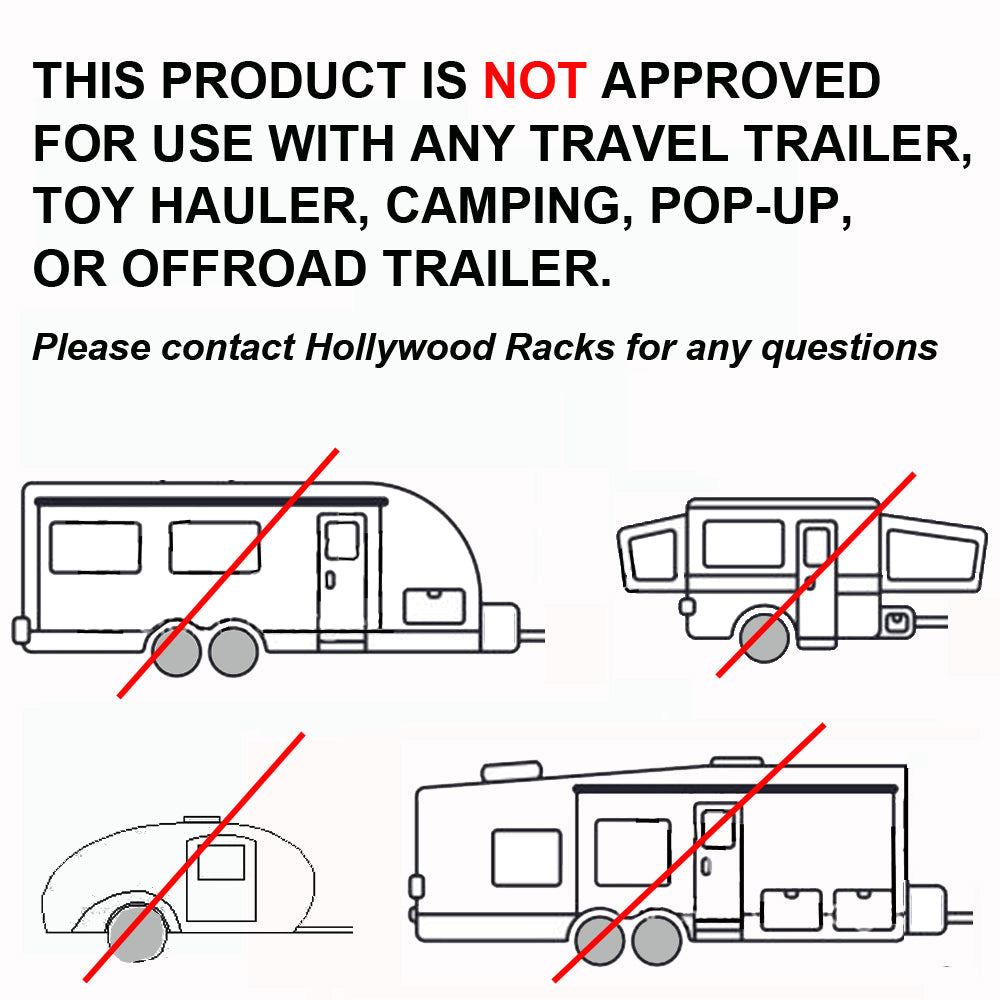 Hollywood Racks RV Rider Electric Bicycle Trailer Rated Hitch Rack not approved uses