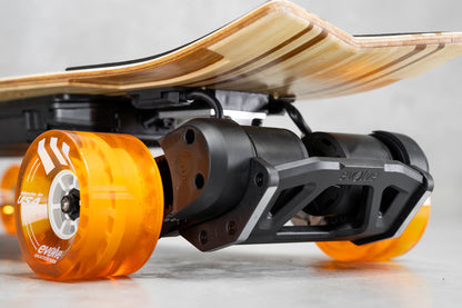 Evolve Skateboards Stoke X Bamboo Cruiser Electric Skateboard Orange Wheels