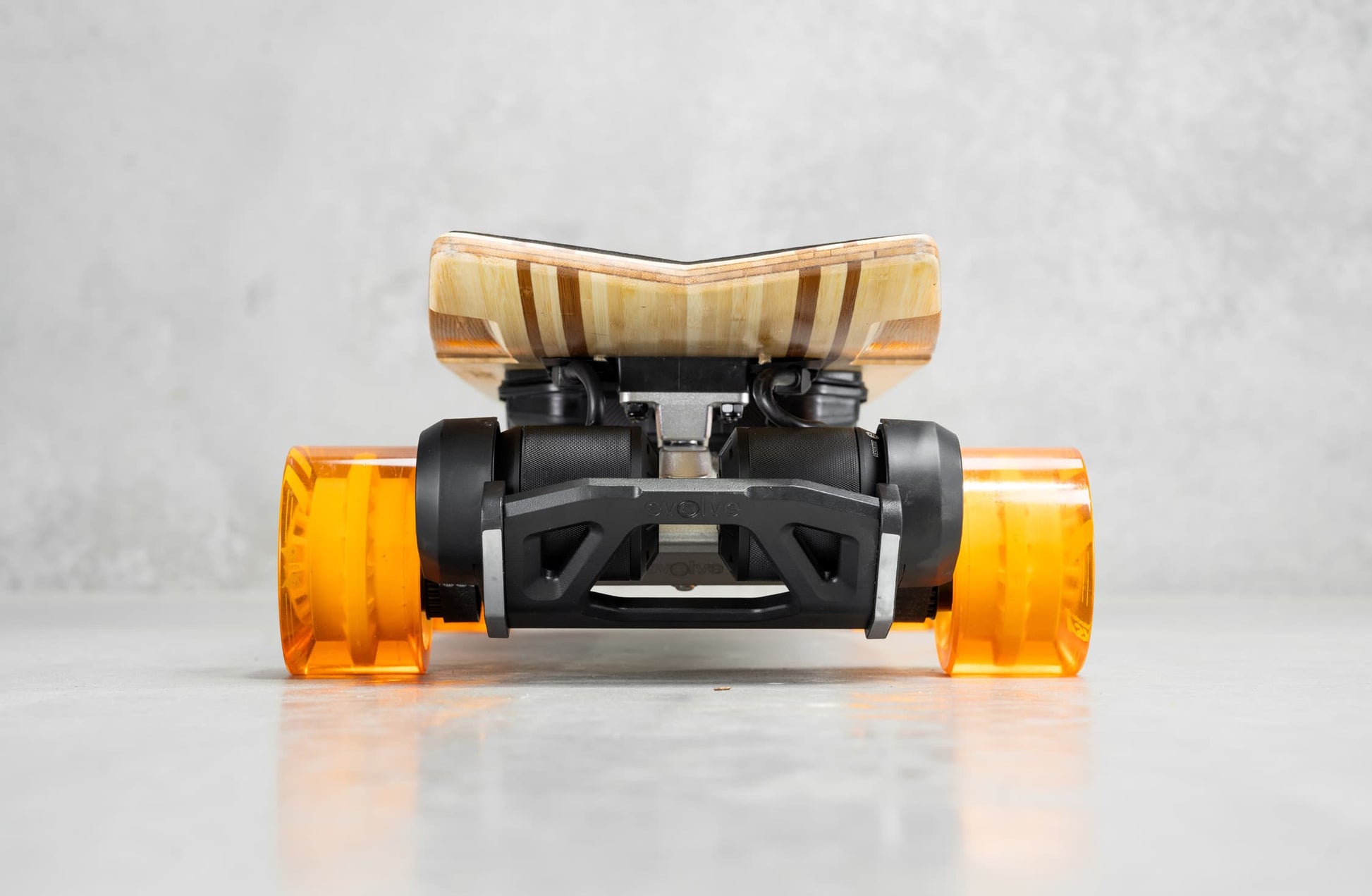 Evolve Skateboards Stoke X Bamboo Cruiser Electric Skateboard Orange Wheels