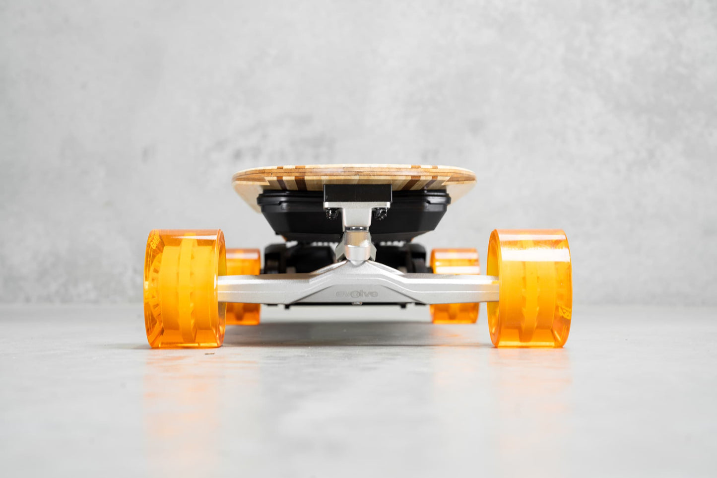 Evolve Skateboards Stoke X Bamboo Cruiser Electric Skateboard Orange Wheels
