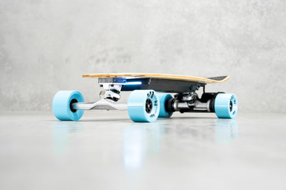 Evolve Skateboards Stoke X Bamboo Cruiser Electric Skateboard Blue Wheels