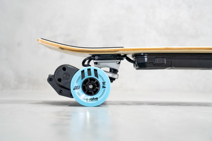 Evolve Skateboards Stoke X Bamboo Cruiser Electric Skateboard Blue Wheels