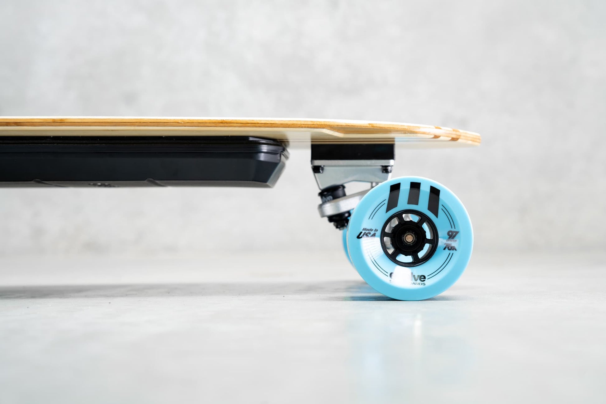 Evolve Skateboards Stoke X Bamboo Cruiser Electric Skateboard Blue Wheels