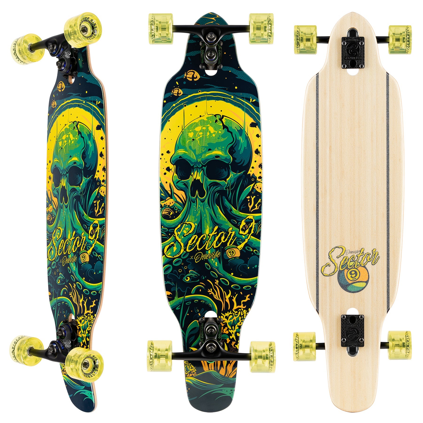Sector 9 Striker Depths Drop Through Kicktail Longboard Complete