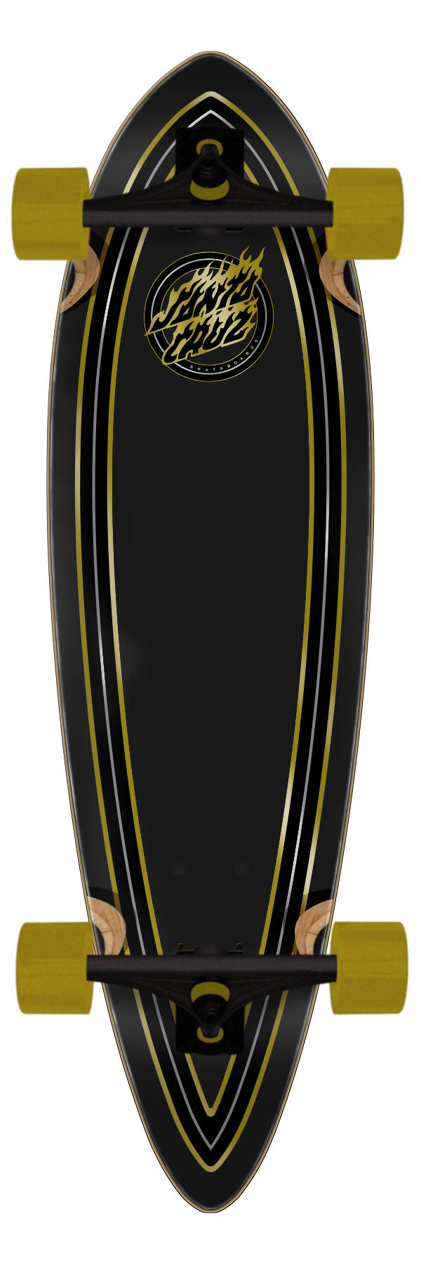 Santa Cruz Holo Flame Dot 9.20in x 33in Pintail Longboard Complete