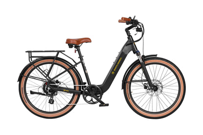 AIMA Santa Monica 27.5" 750 Watt Motor Cruiser Electric Bike Matte Black