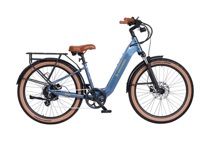 AIMA Santa Monica 27.5" 750 Watt Motor Cruiser Electric Bike Sea Breeze Blue