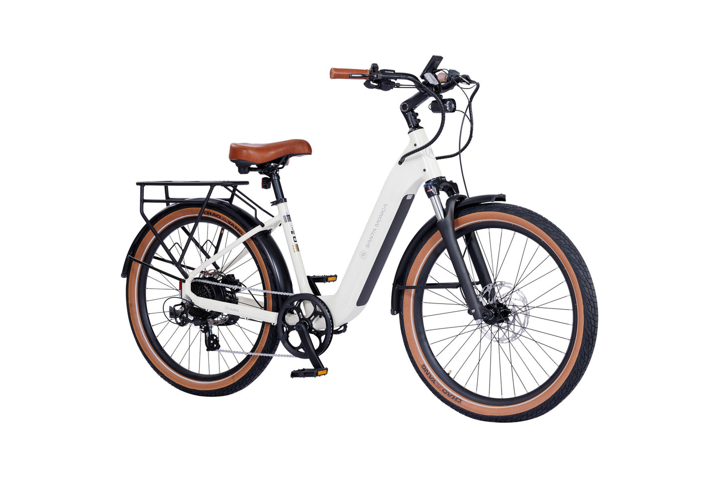 AIMA Santa Monica 27.5" 750 Watt Motor Cruiser Electric Bike Ivory White