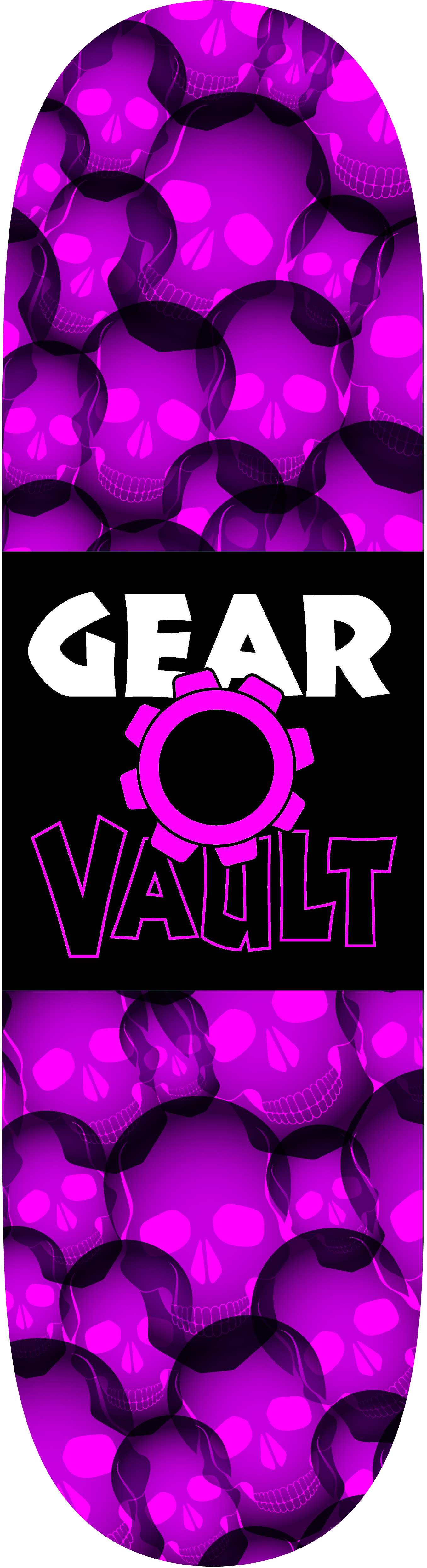 Gear Vault Skulls Logo Skateboard Deck