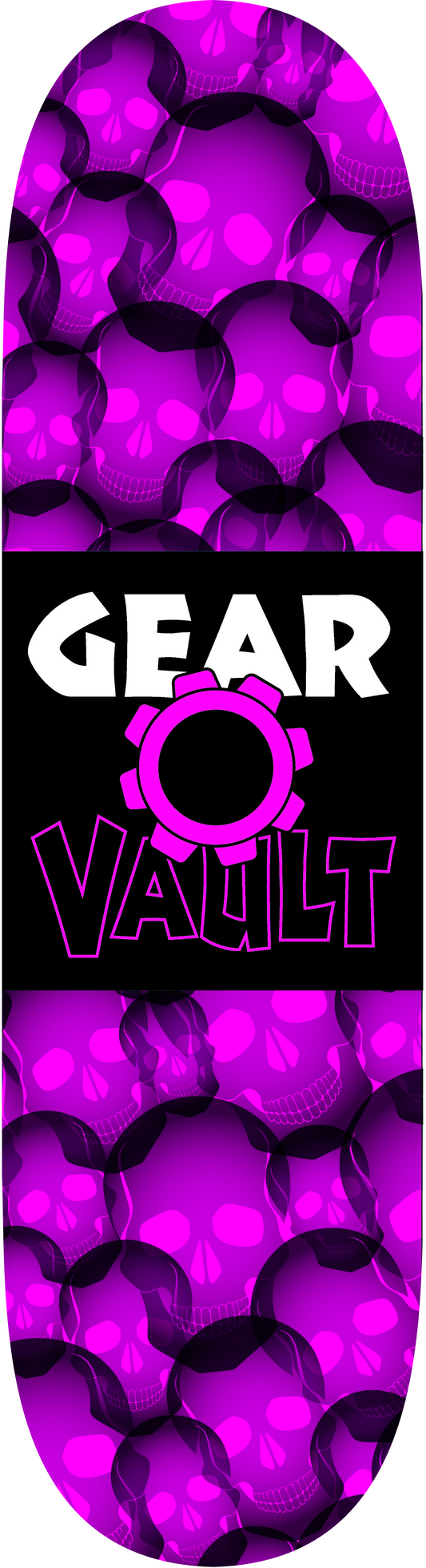 Gear Vault Skulls Logo Skateboard Deck