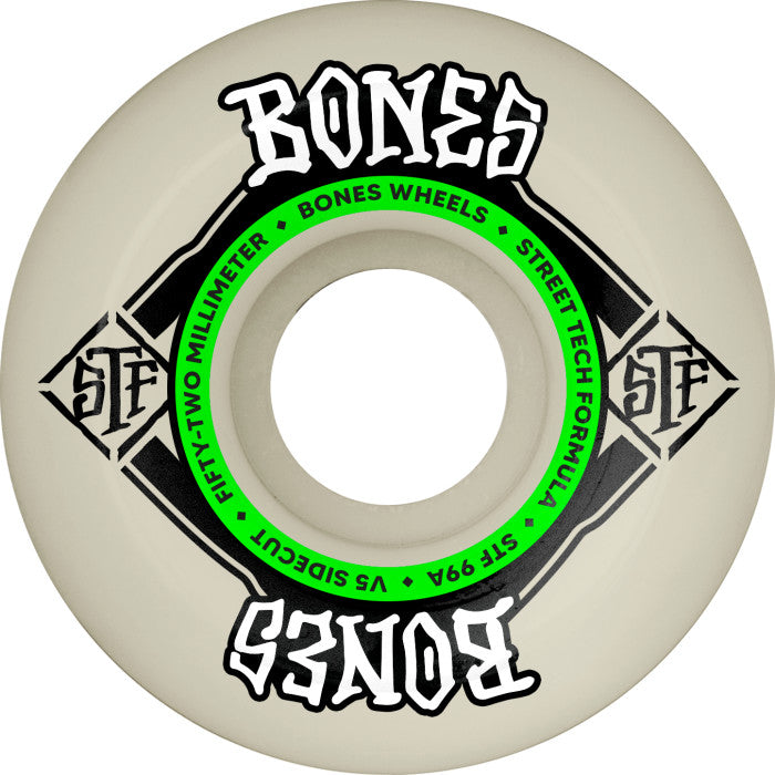 Bones STF 52mm 99a V5 Sidecut Skateboard Wheels