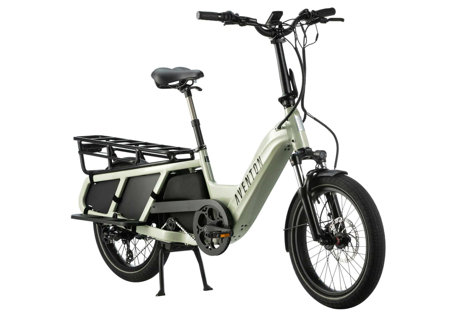 Aventon Abound Electric Cargo Bicycle Ebike Sage Green Gray