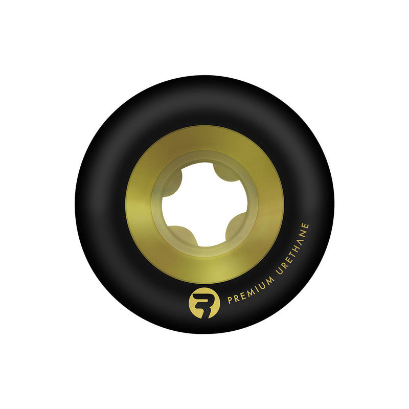 Ricta Wheels 53mm 99a Chrome Cores Black/Gold Skateboard Wheels