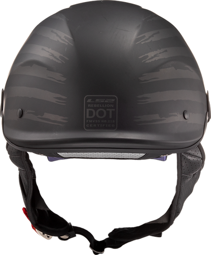 LS2 Rebellion 1812 Half Motorcycle Helmet W/ SunShield Matte Black