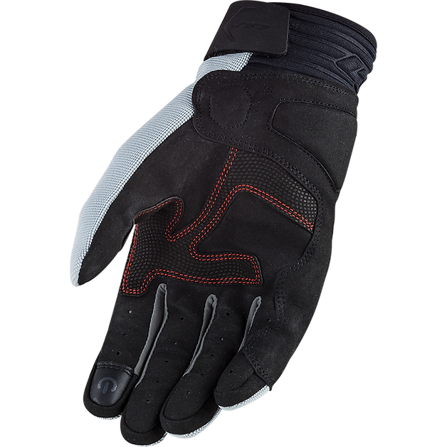 LS2 All Terrain Men's Touring Gloves, Grey/Red/Black