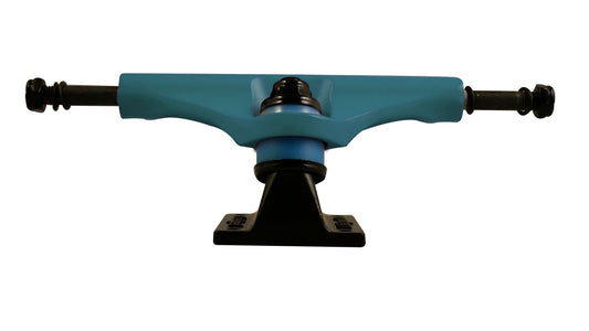Litezpeed Color / Black Base Skateboard Trucks - 5.25" Hanger / 8.0" Axle Cyan