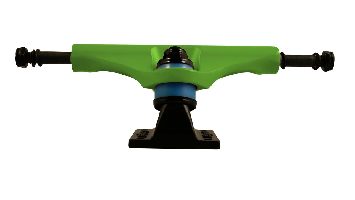 Litezpeed Color / Black Base Skateboard Trucks - 5.25" Hanger / 8.0" Axle Neon Green