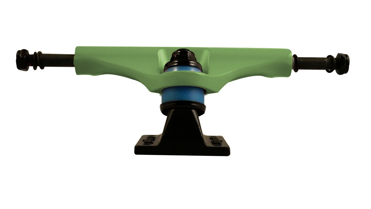 Litezpeed Color / Black Base Skateboard Trucks - 5.25" Hanger / 8.0" Axle Green