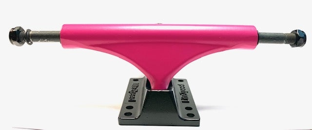 Litezpeed Color / Black Base Skateboard Trucks - 5.25" Hanger / 8.0" Axle Pink
